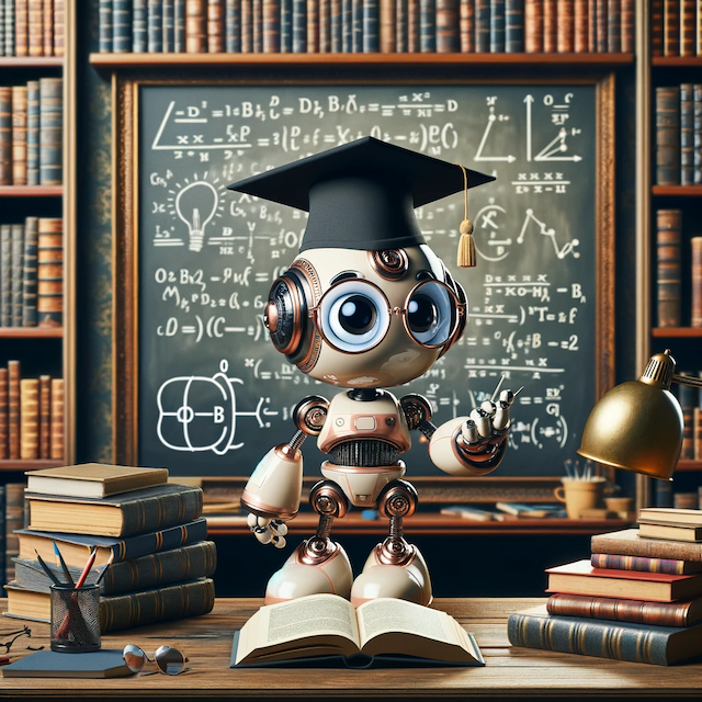 A robot teaching a class.